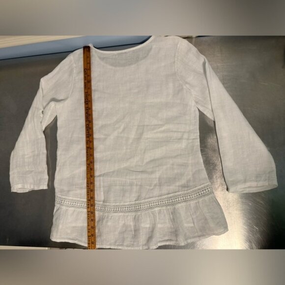 Terzo Millennio - linen and crochet long sleeve tunic - Picture 7 of 10